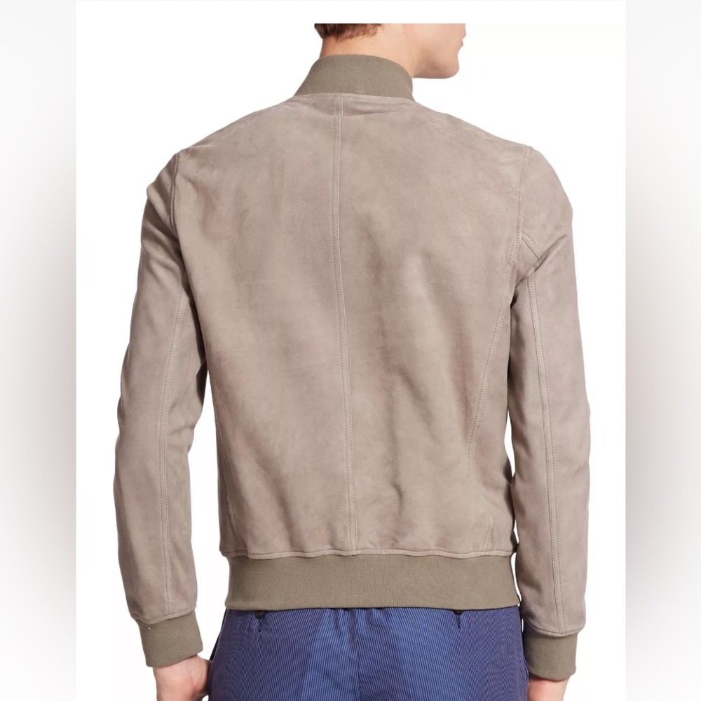Kent & Curwen light gray suede bomber jacket - Picture 2 of 12